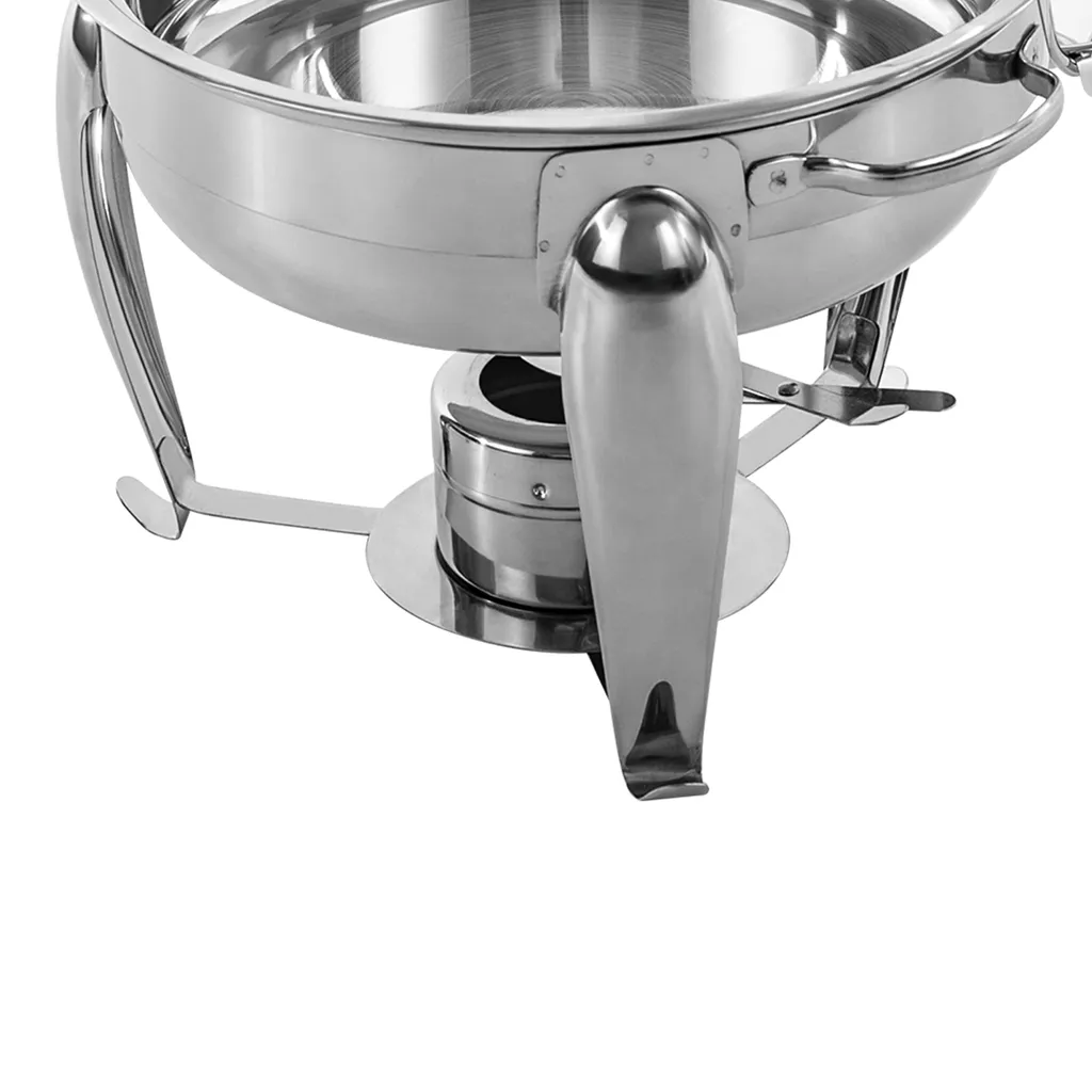 Chafing Dish en Acier Inoxydable Argent avec Couvercle de 4L - 3