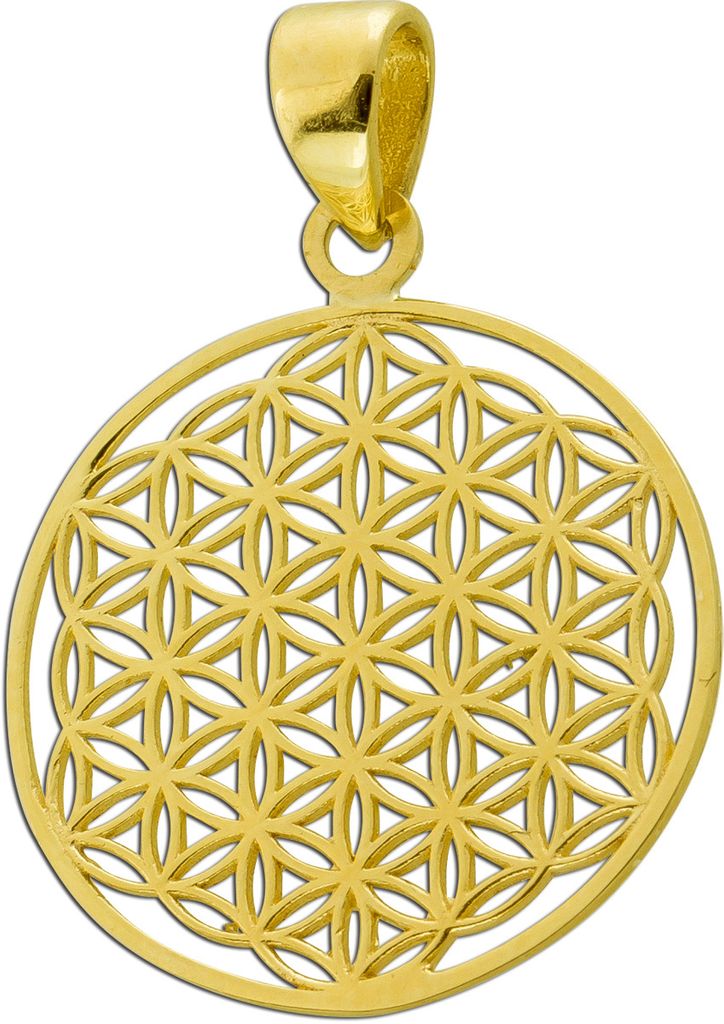 Blume des Lebens Anhänger Gelbgold 333 8K Lebensblume