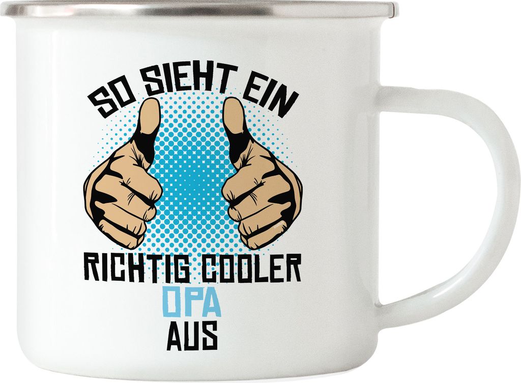 So Sieht Ein Richtig Cooler Opa Aus Emaille Tasse Geschenkidee Großvater Opi Enkelkinder Lustig Humor