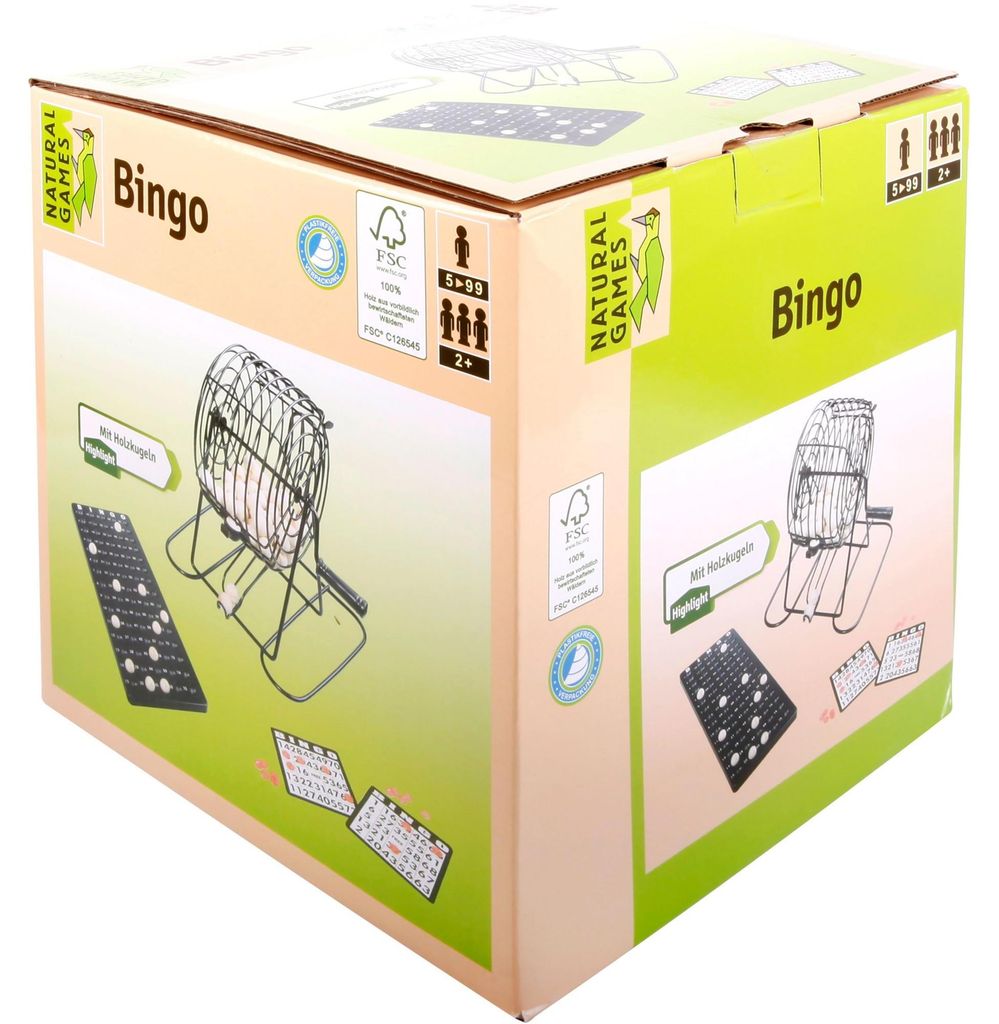 Natural Games Bingo z metalowym koszem, dla 1-18 graczy, od Zdjęcie produktu 
