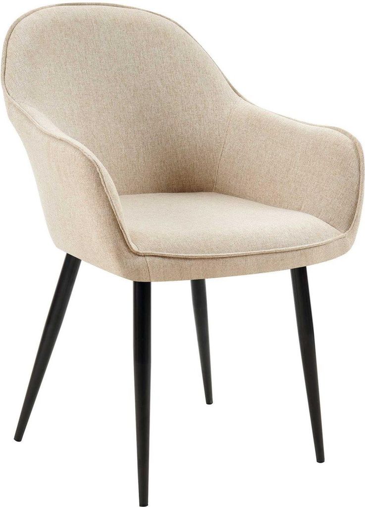 Esszimmerstuhl mit Stoffpolsterung – bequemer Sitz – moderner Stil, kratzfester Bodenreiniger | Farbe: Taupe