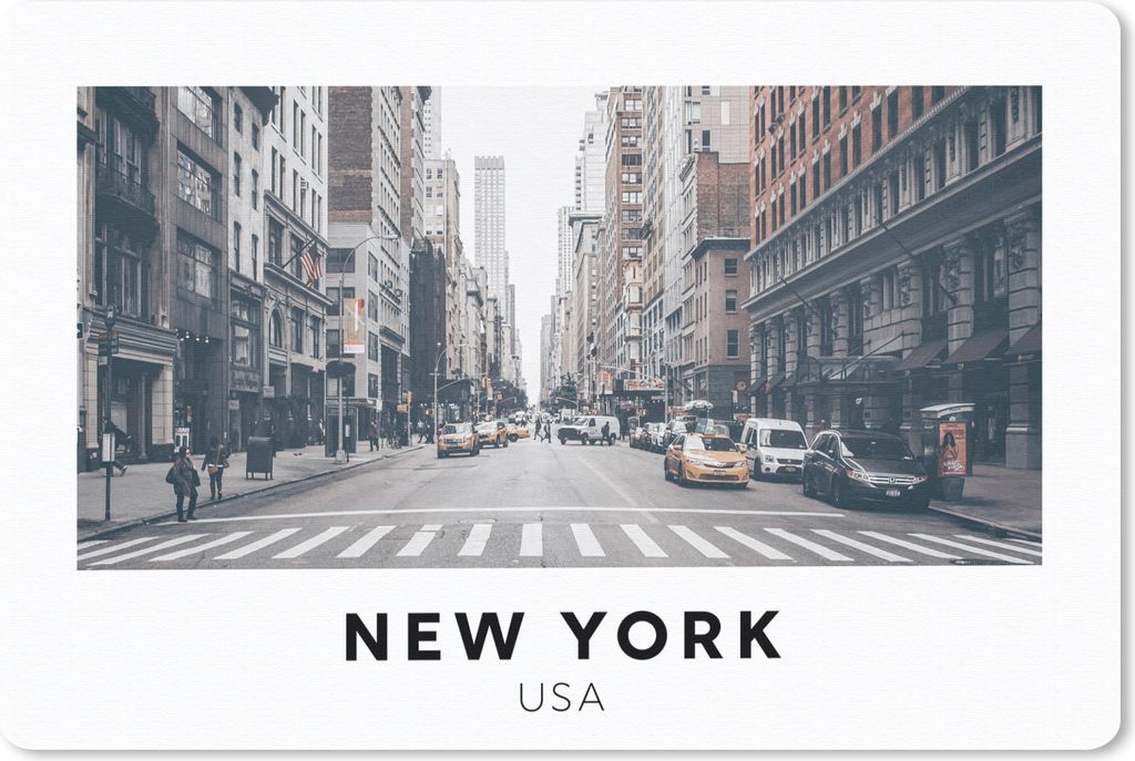 MuchoWow Mauspad Mousepad New York - Straße - Auto 27x18 cm - Mousepads - Maus Mat - Pad - Mausunterlage - Büroartikel - Desk Matten