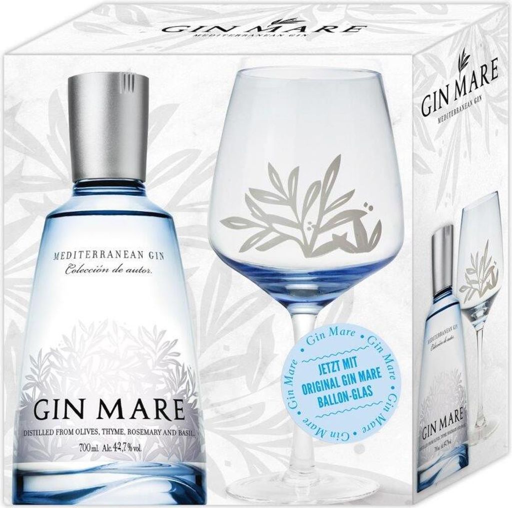 Gin Mare 0,7L alc. 42,7% Vol. + Ballon-Glas Produktbild 