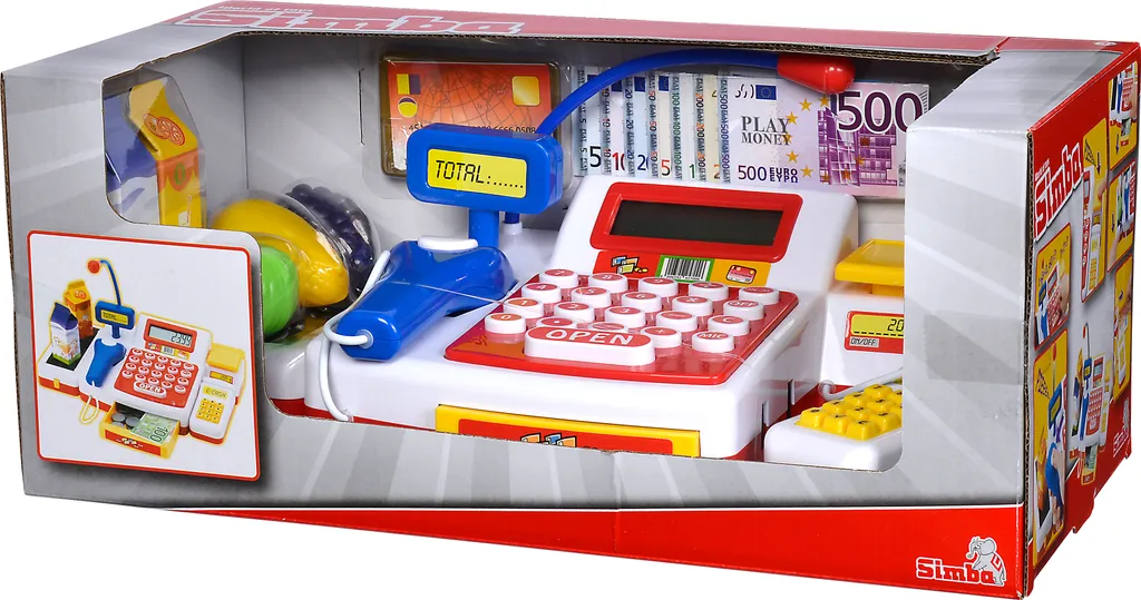 Caisse de supermarché interactive avec scanner laser et écran digital