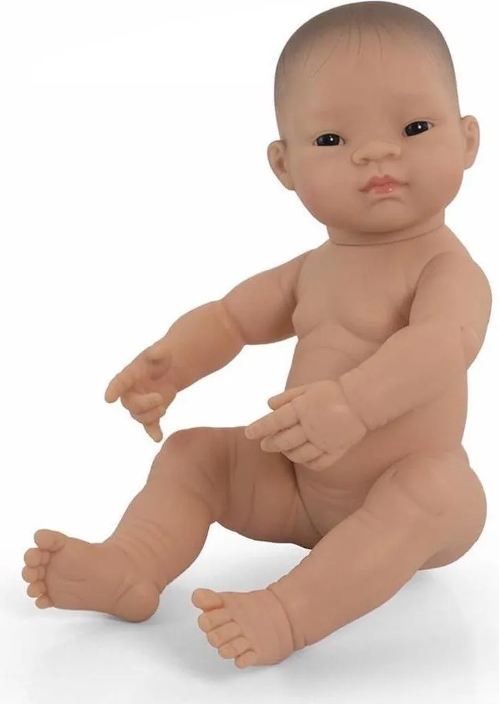 Poupée Réaliste 40cm Miniland Fille Asiatique - Jouet Durable et Sain