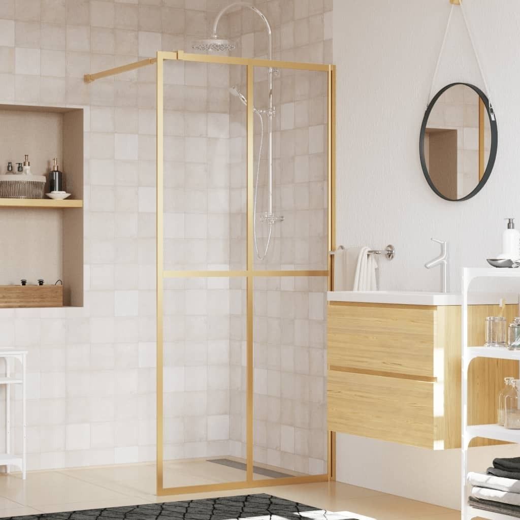 "2026 Promotion" Duschwand für Begehbare Dusche mit ESG Klarglas Golden 90x195cm - Duschabtrennungen CC1743