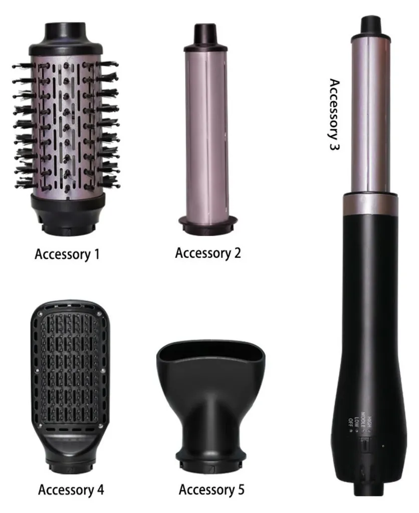 Brosse Soufflante 5-en-1 pour Séchage et Volume Rapide sur Cheveux Secs