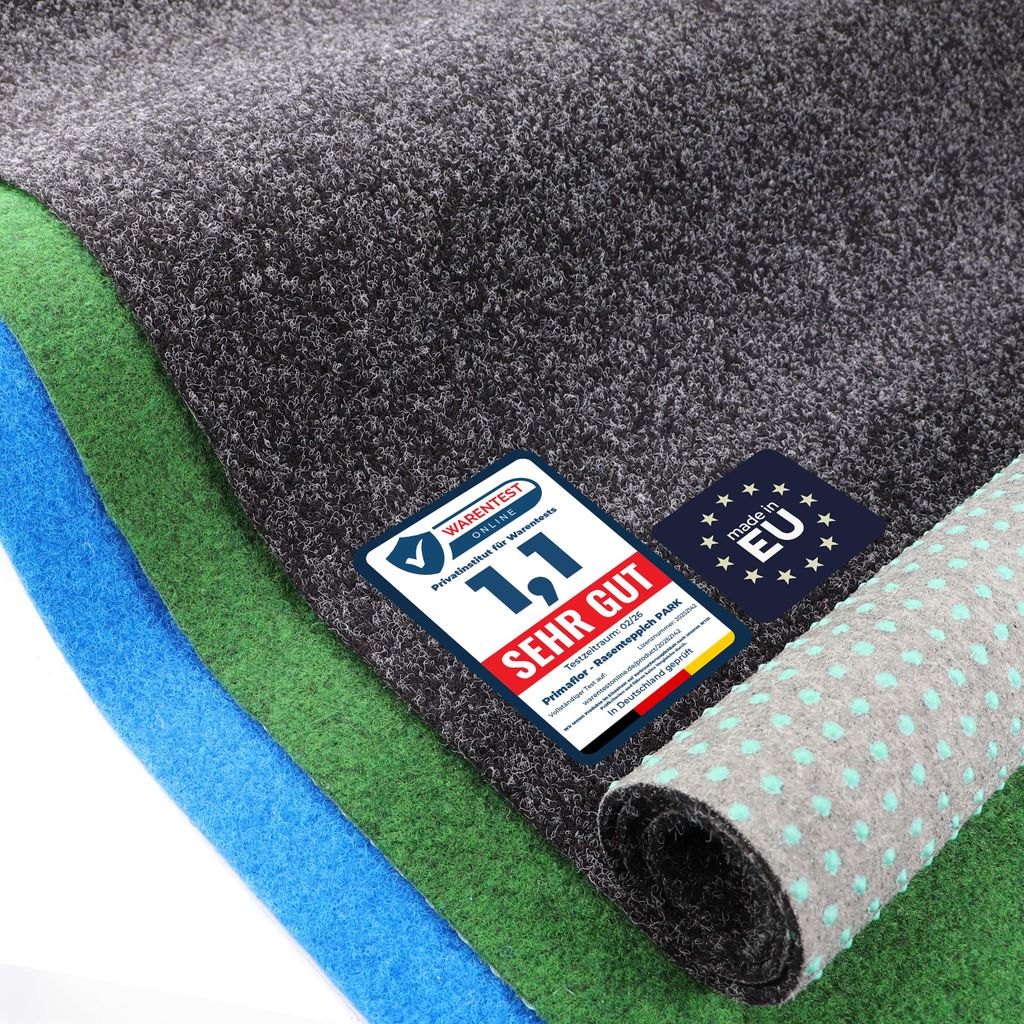 Rasenteppich Park 200x250cm Anthrazit Kunstrasen Outdoor mit Noppen Balkon Garten Pool