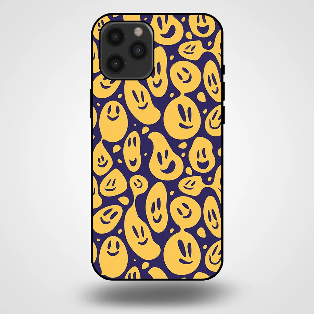 Custodia iPhone 12 Pro Max Smiley Viola Giallo - Smartphonica Shop