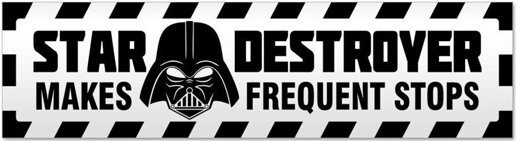 Kiwistar Frequent Stops Star Destroyer gestreift Magnetschild Schild magnetisch - 20cm Schwarz - Magnetfolie für Auto PKW Kfz