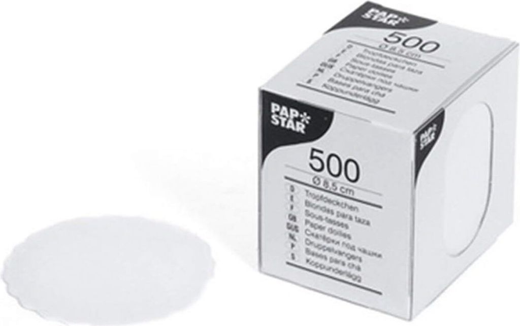 Papstar 12296, Okrągły, Papier, Biały, 8,5 cm, 85 mm, 0,28 Zdjęcie produktu 