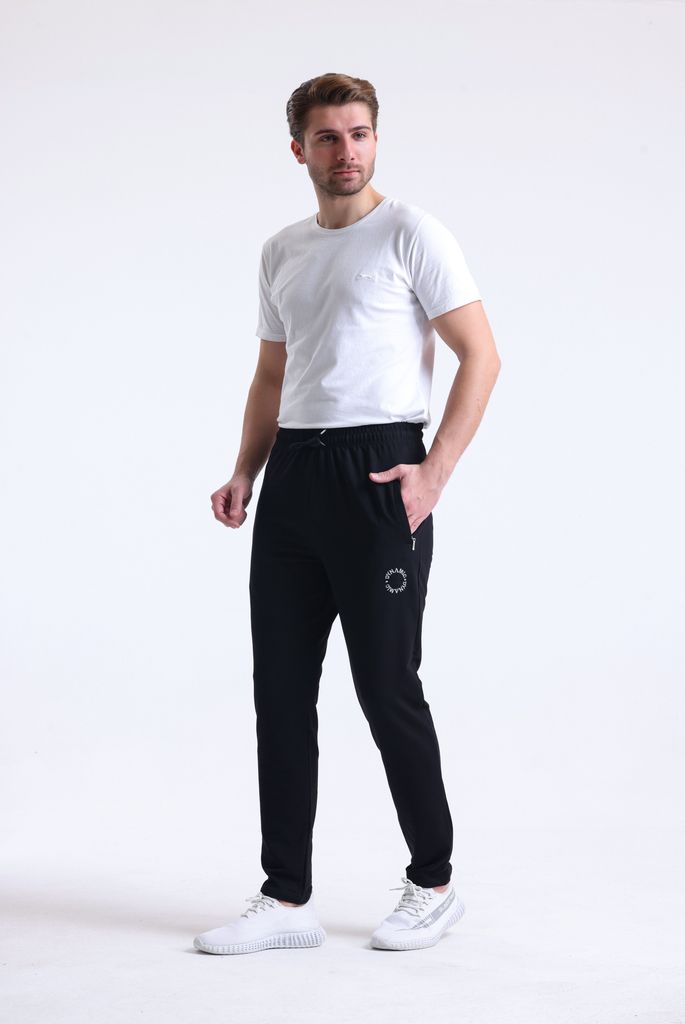 Herren Sweatpants Jogginshose Normalgröße | Kollektion-8083 | Schwarz | L