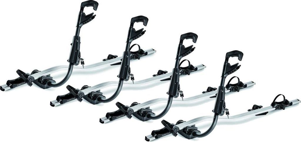 4x Fast Rider Alu Fahrradträger + Dachträger VDP Delta kompatibel mit für Audi A4 (B7/8E/8H) (4 Türer) 2004-2007
