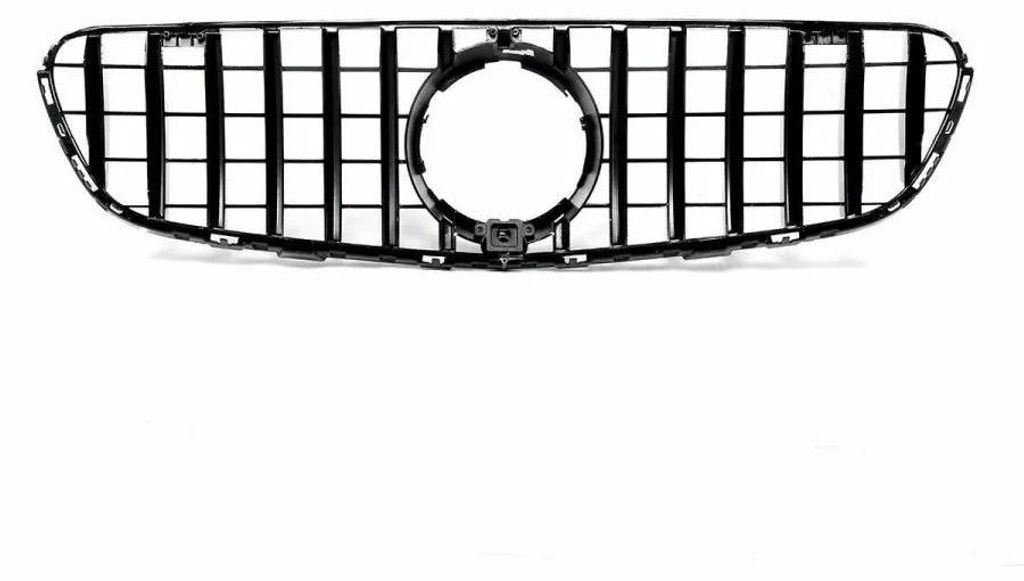 Frontgrill Auto - Stoßstange Mittelgrill für GLC X253 GLC300 GLC350 2015-2018 - Single-Slat Design - ABS Renn-Grill - Schwarz