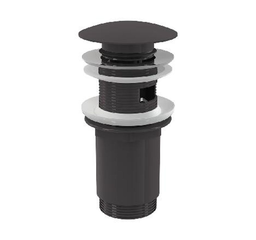 alcadrain Ablaufventil für die Waschbecken CLICK/CLACK 5/4" Ganzmetal mit Überlauf, großer Stopfen, GUN METAL-gebürstete Matt