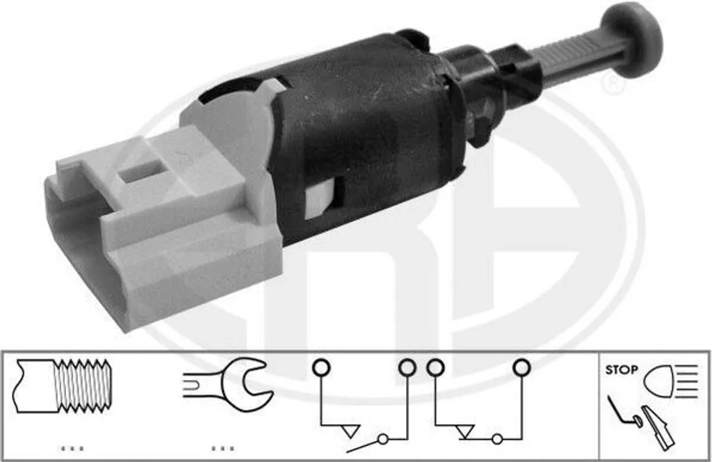 ERA 330718 - OE 4534 40 Bremslichtschalter per Berlingo, C2 (JM), C3 I (FC, FN), C3 Pluriel (HB), C5 I (DC), C5 I (DE), C5 (DE), Xsara, 206 (2A/C), 206 (2E/K), 206 SW (2E/K), 206 Van, 206+, 307, 1007 (KM), 206 CC (2D), 307 CC (3B), 307 CC (3B), 307 SW (3H), 607 (9D, 9U), Partner, Partner (5, G), Partner Origine (G)