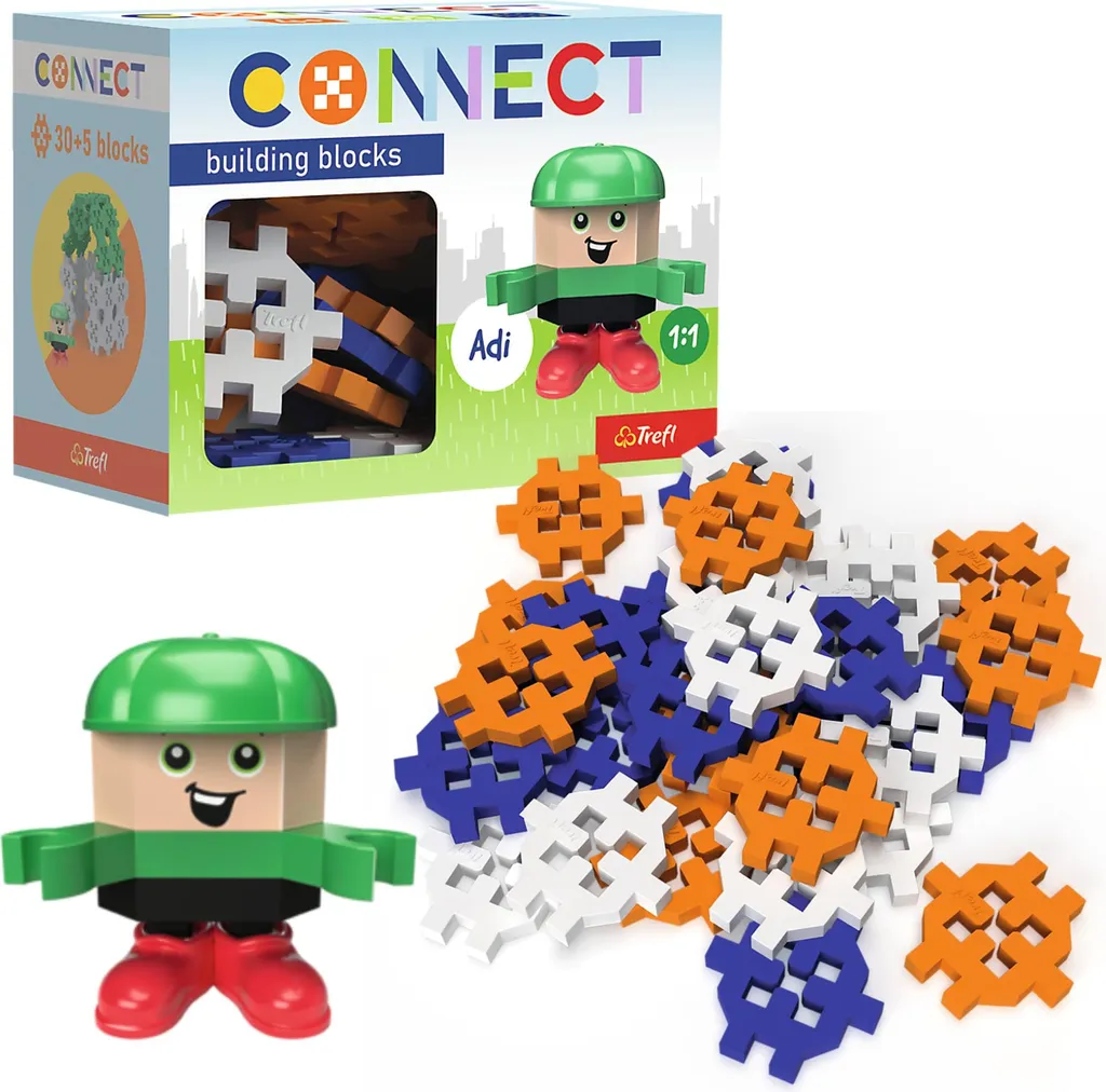 Trefl Connect Pocket 35 Adi 61981 : Blocs de Construction Emboîtables
