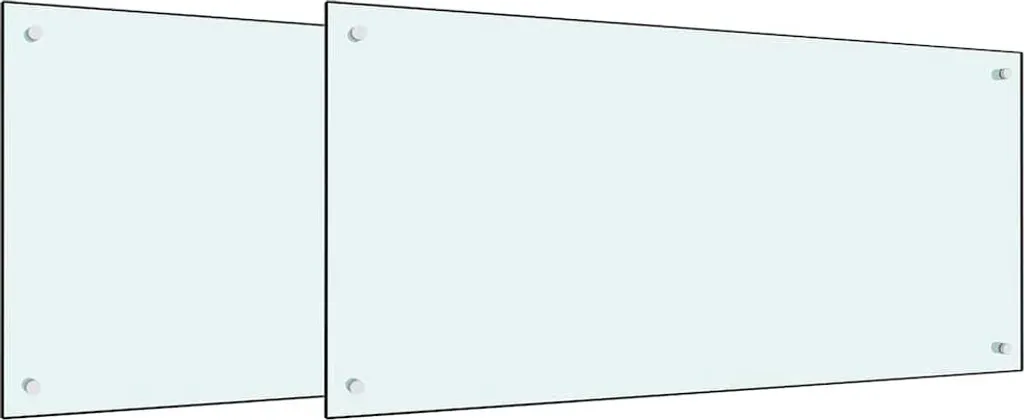vidaXL Paraschizzi Cucina Bianco 100x50 cm | Vetro Temperato 2 pz