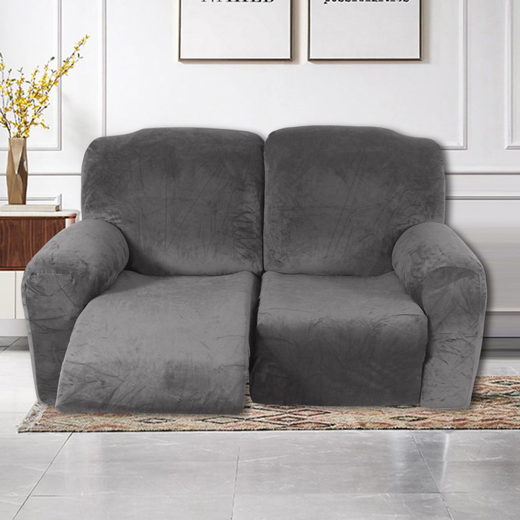 200 PCS Stretch Recliner Sofa Schonbezug Möbelschutz für 20 Sitzkissen Couch,  Grau