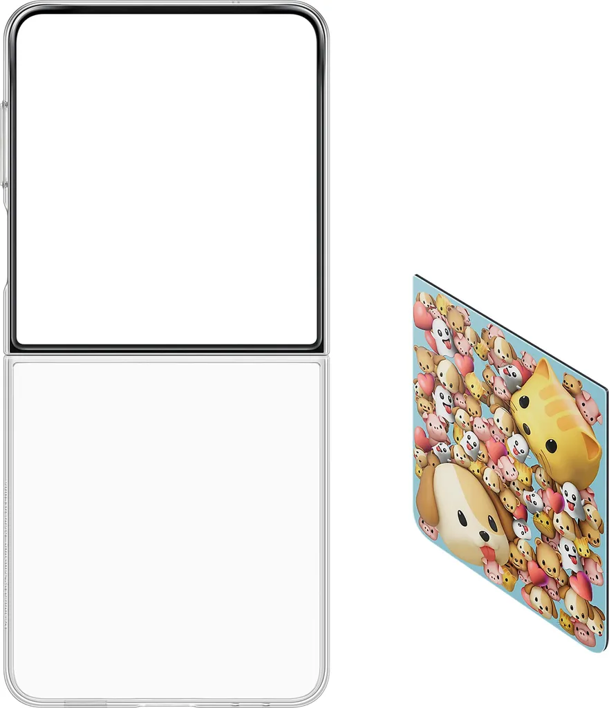 Coque transparente Samsung Flip 7 avec système de carte interactive