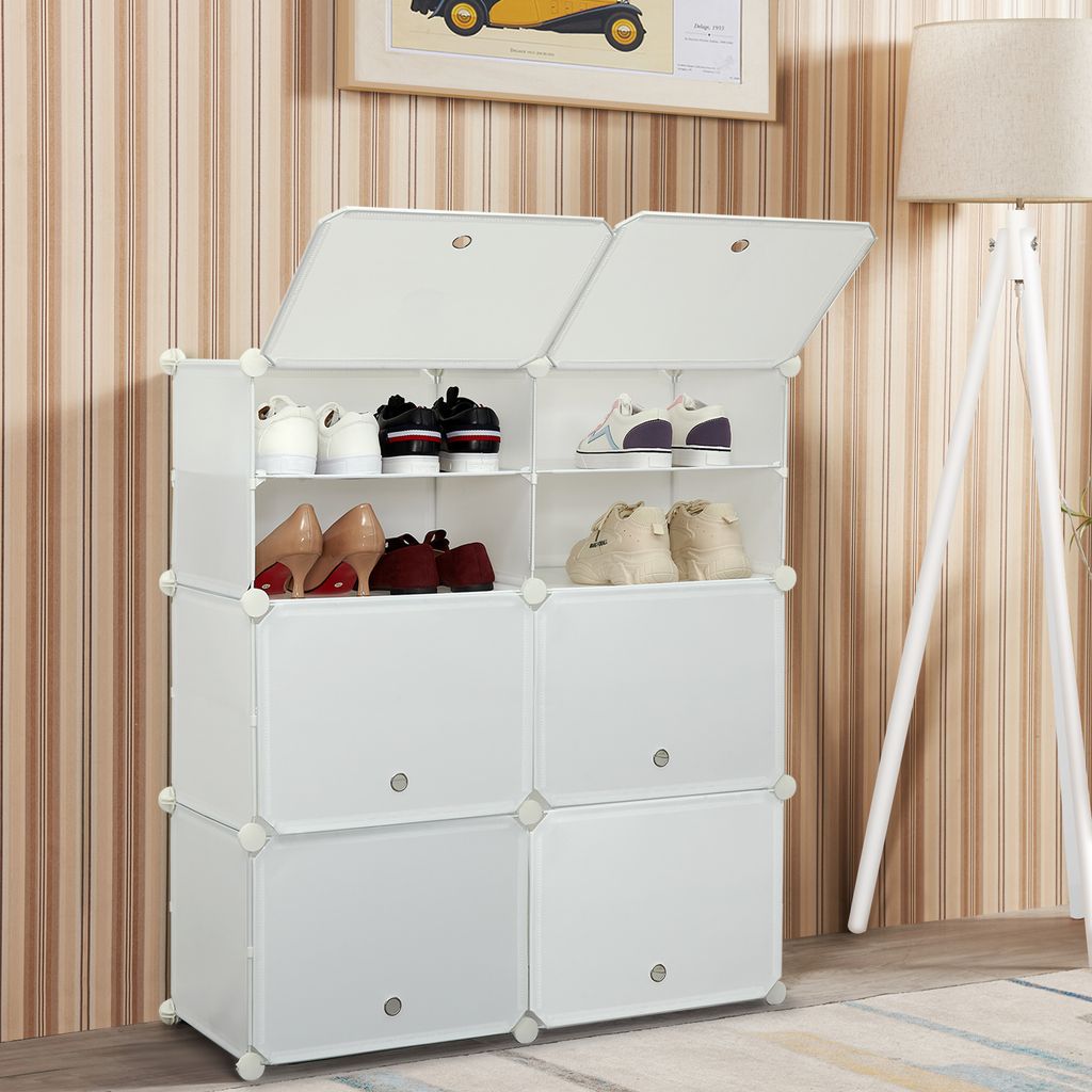 Mondeer Schuhschrank Kunststoff Schuhablage mit 6 Fächer Produktbild 2