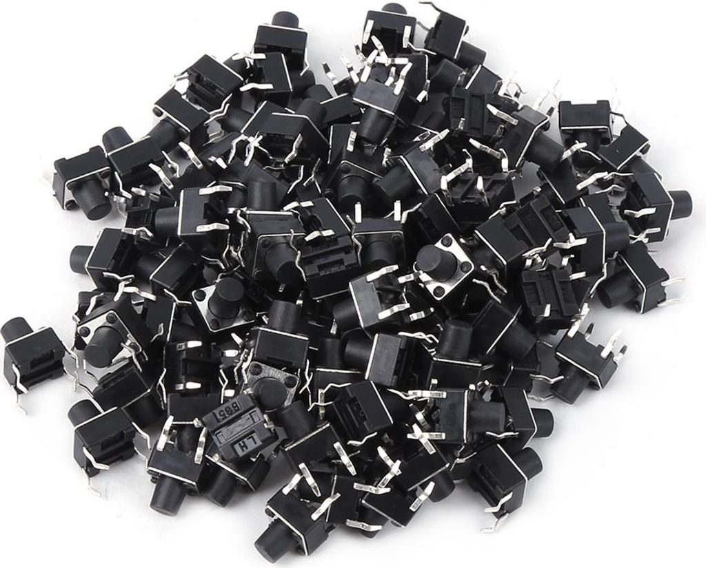 100 Stš¹ck Momenttaster, Mini-Mikrotaster, Zubeh?r 6 x 6 x 7 mm