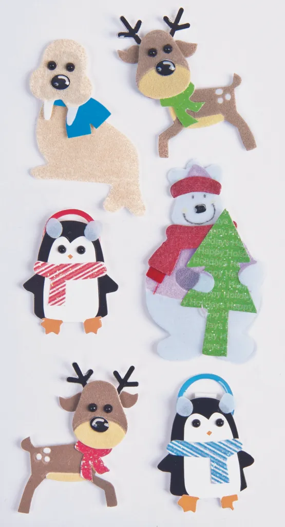Stickers Autocollants Animaux de Noël pour Scrapbooking Heyda 203780701