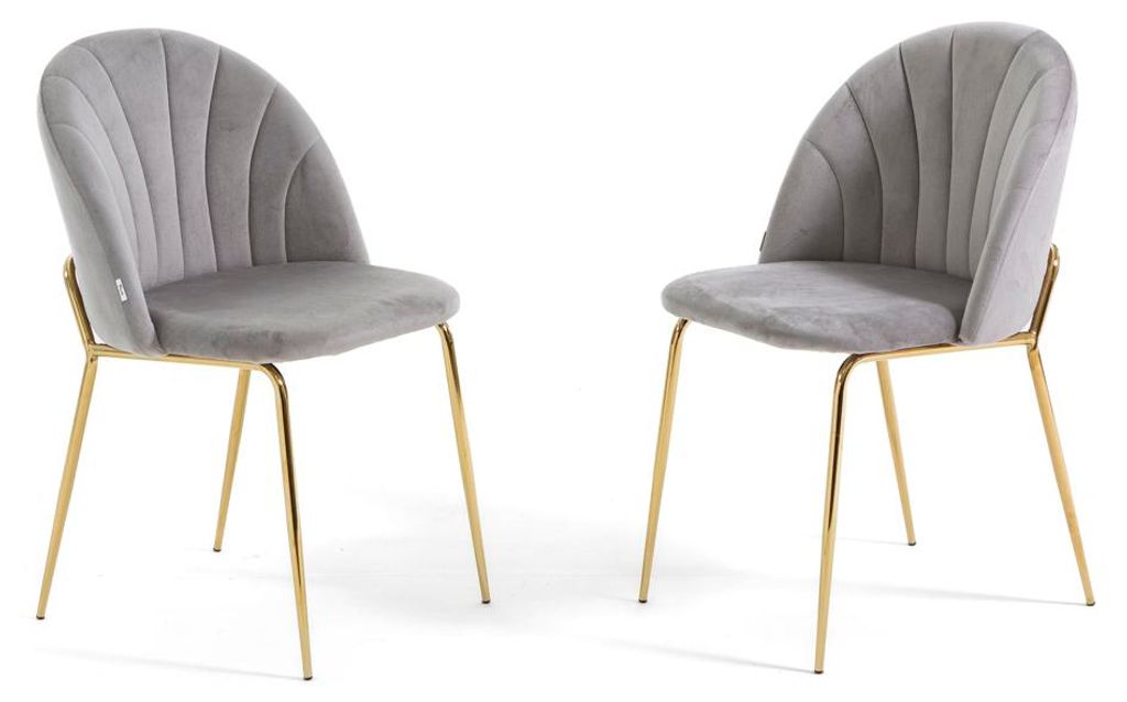 Set 2 Esszimmerstühle aus Samt mit Metallbeinen, gepolstert, elegantes Design für Küche, Esszimmer, Schlafzimmer, Büro oder Restaurant SONIA ...
