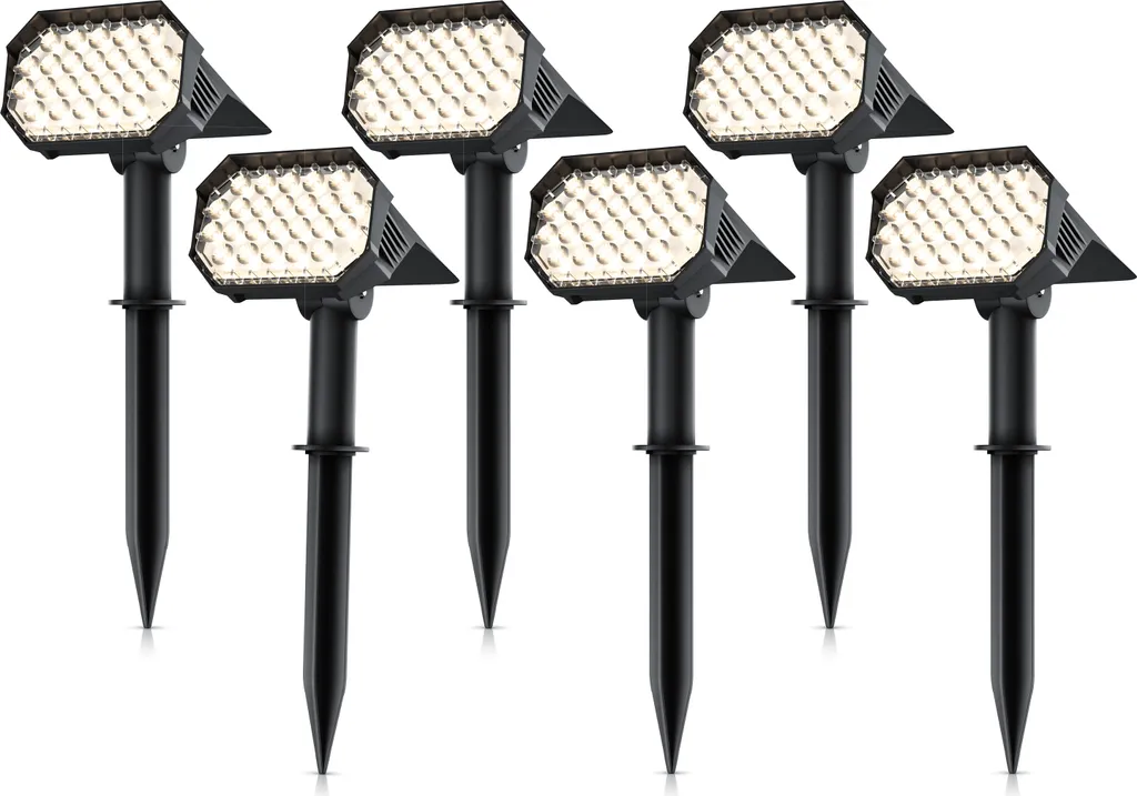 Spot Solaire Extérieur Orientable Lot de 6 Lampe de Jardin Étanche IP65
