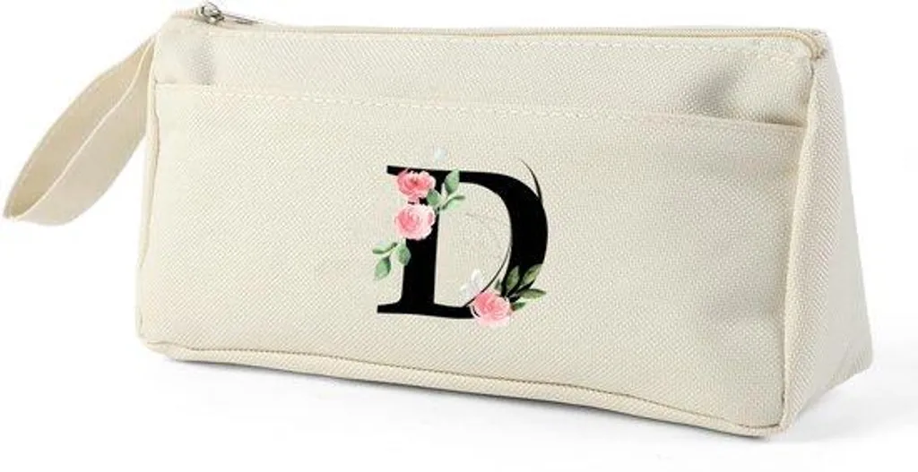 Trousse prénom design épuré en tissu robuste, accessoire petit et léger