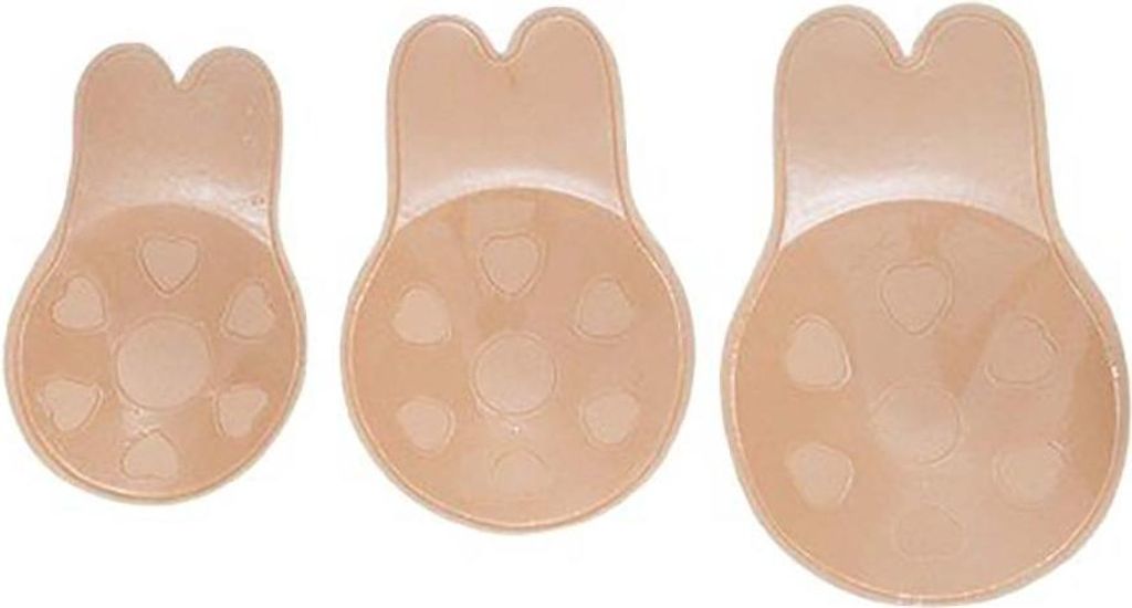INF Silikon Hasenohren Brustwarzenabdeckung, Unsichtbar, Heben, 1 Paar Beige XXL