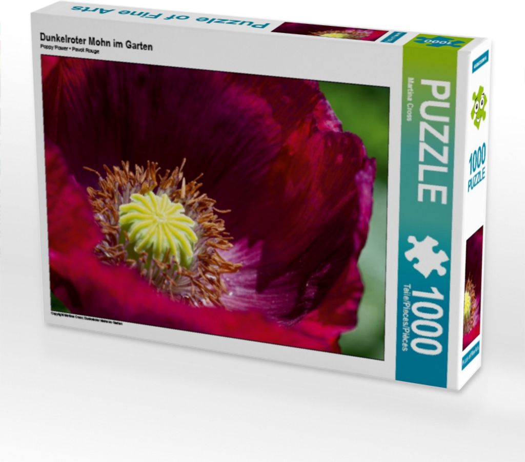 Calvendo Dunkelroter Mohn im Garten 1000 Teile Puzzle quer 640x480mm, Cross Martina; 7328810