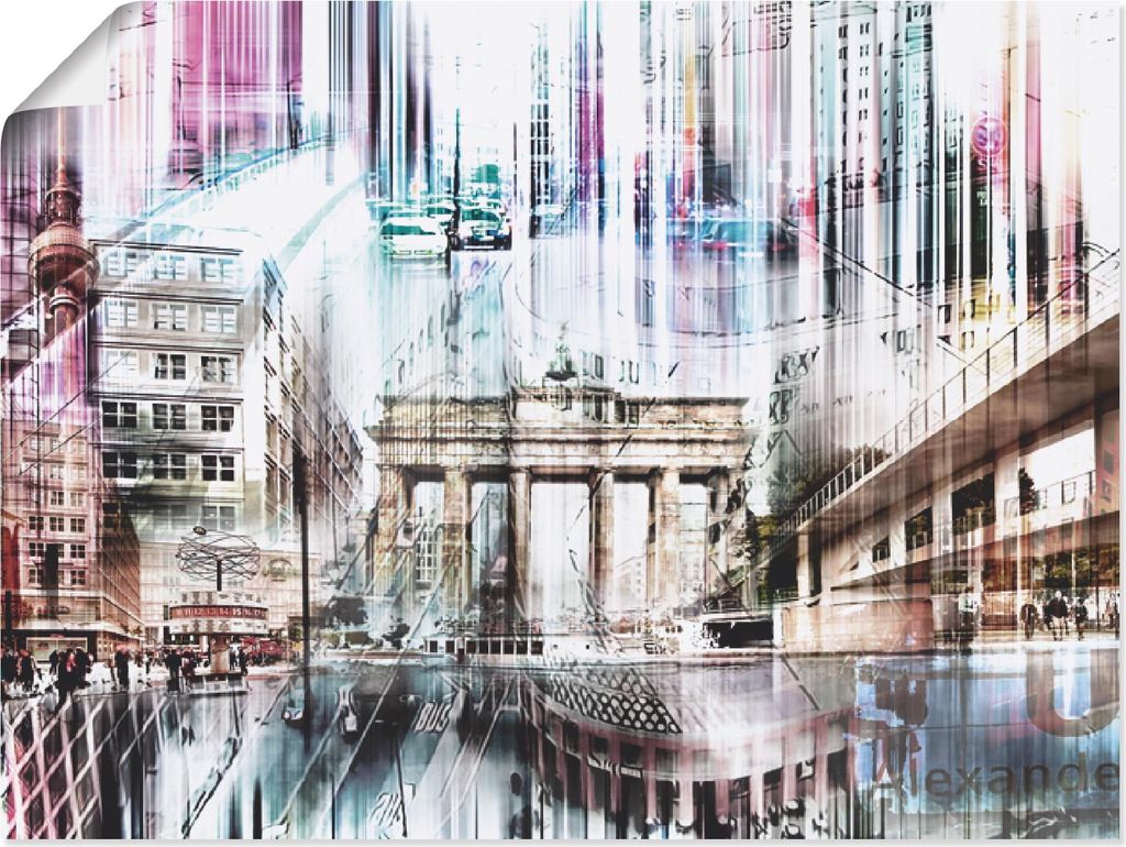 ARTland Poster Berlin Skyline Collage I Größe: 60x45 cm