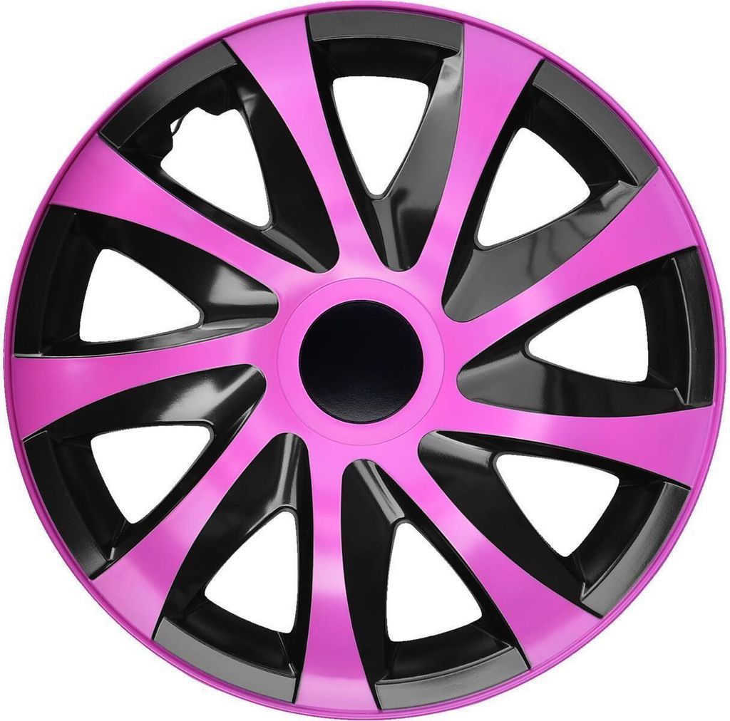 NRM Radkappen DRACO, Pink/Schwarz 14" Zoll. (4 x Universal Radzierblenden/Radkappen)