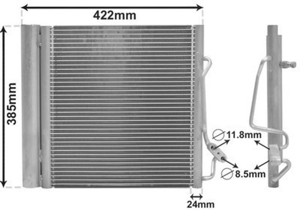 VAN WEZEL 29005001 Kondensator Klimaanlage Klimakondensator für SMART CITY-COUPE (450) +Trockner