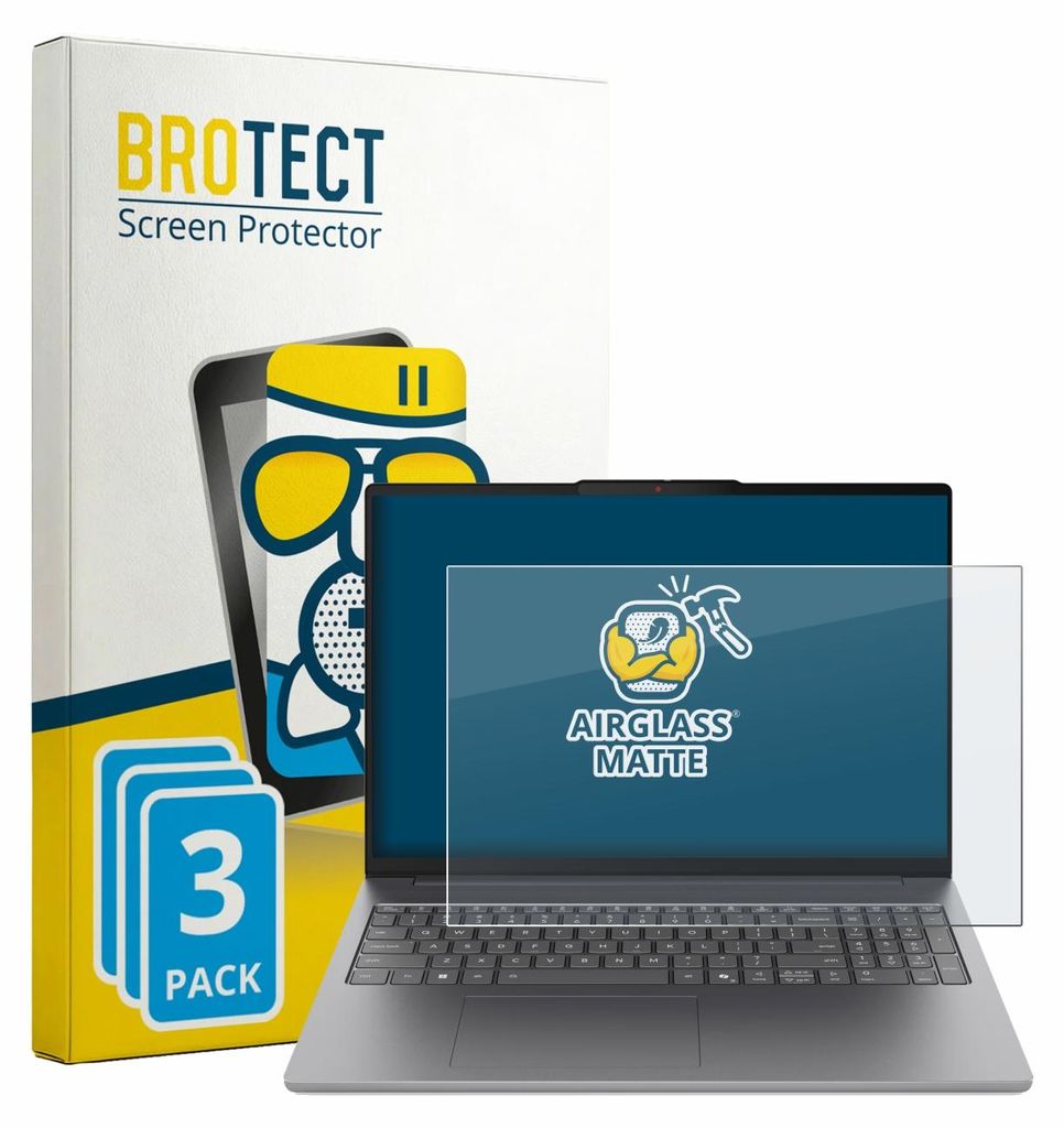 3x BROTECT Entspiegelungs Schutzglas für Lenovo IdeaPad Slim 5i Gen 11 16" Schutzfolie Panzer Folie Glas Display Schutz matt