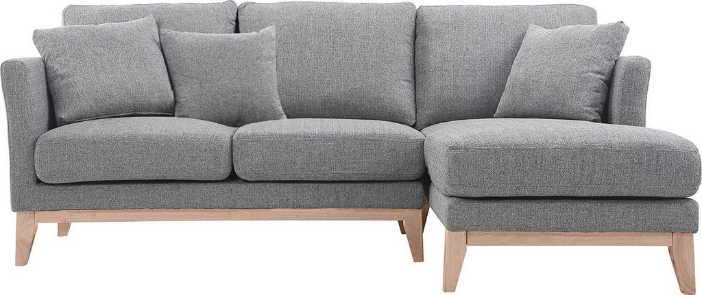 Miliboo - Ecksofa rechts skandinavisch Hellgrau OSLO Produktbild 