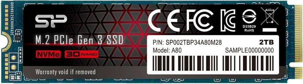 Silicon Power A60 - SSD - 2 TB - intern - M.2 2280 - PCIe Productafbeelding 
