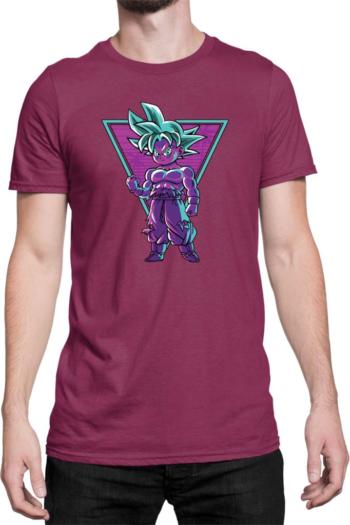Herren T-Shirt Dragon Anime Manga Ball Z Retro Goku, Man L / Burgundy