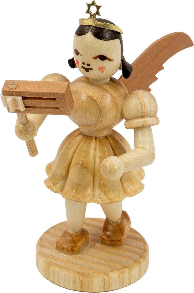 Kurzrockengel mit Ratsche, natur (6,6cm) von Blank Kunsthandwerk