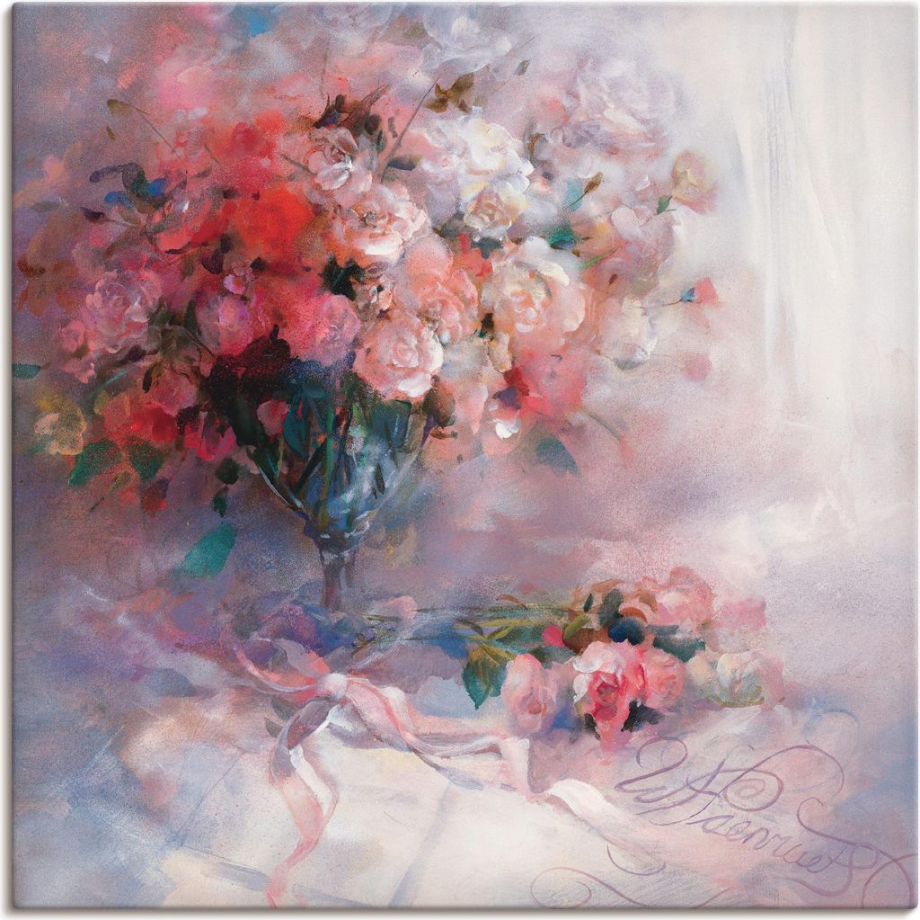 ARTland Leinwandbild Rosenstrauß Größe: 30x30 cm