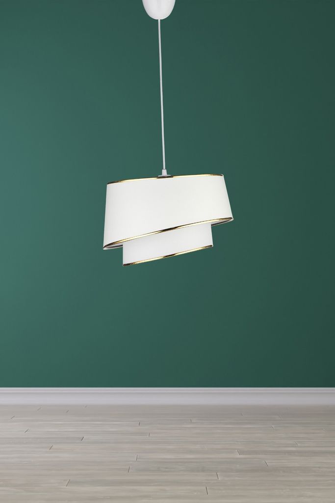 Opviq , KS-2003, Kronleuchter, Weiß, Stoffkappe, 29 x 29 x 54,5 cm