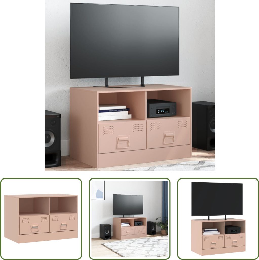 The Living Store TV-Schrank Rosa 67x39x44 cm Stahl