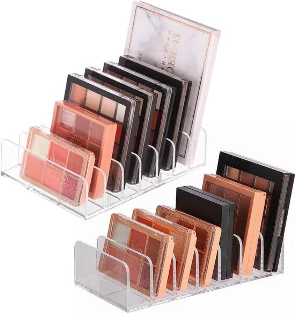 Rangement cosmétiques transparent 7 compartiments pour maquillage chic