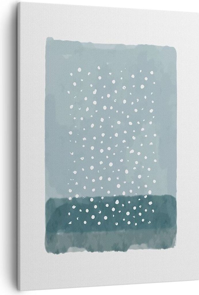 Bild auf Leinwand - Leinwandbild - Einteilig - Aquarell Modern Blau - 50x70cm - Wand Bild - Wanddeko - Wandbilder - Leinwanddruck - Wanddekoration ...