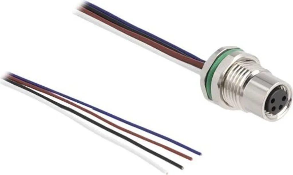 Câble d'Interface M8 Encastrable 4 Pôles Codage A Femelle Long de 0,5m
