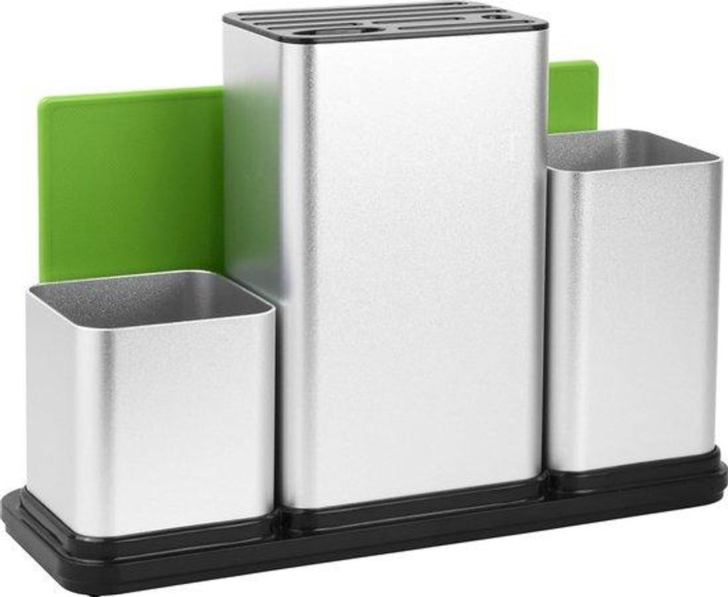 Universeller Messenblock aus Edelstahl, 33 x 23 cm, 8-messensystem, Organizer, Metallhalter für Besteck, Küchenorganisation