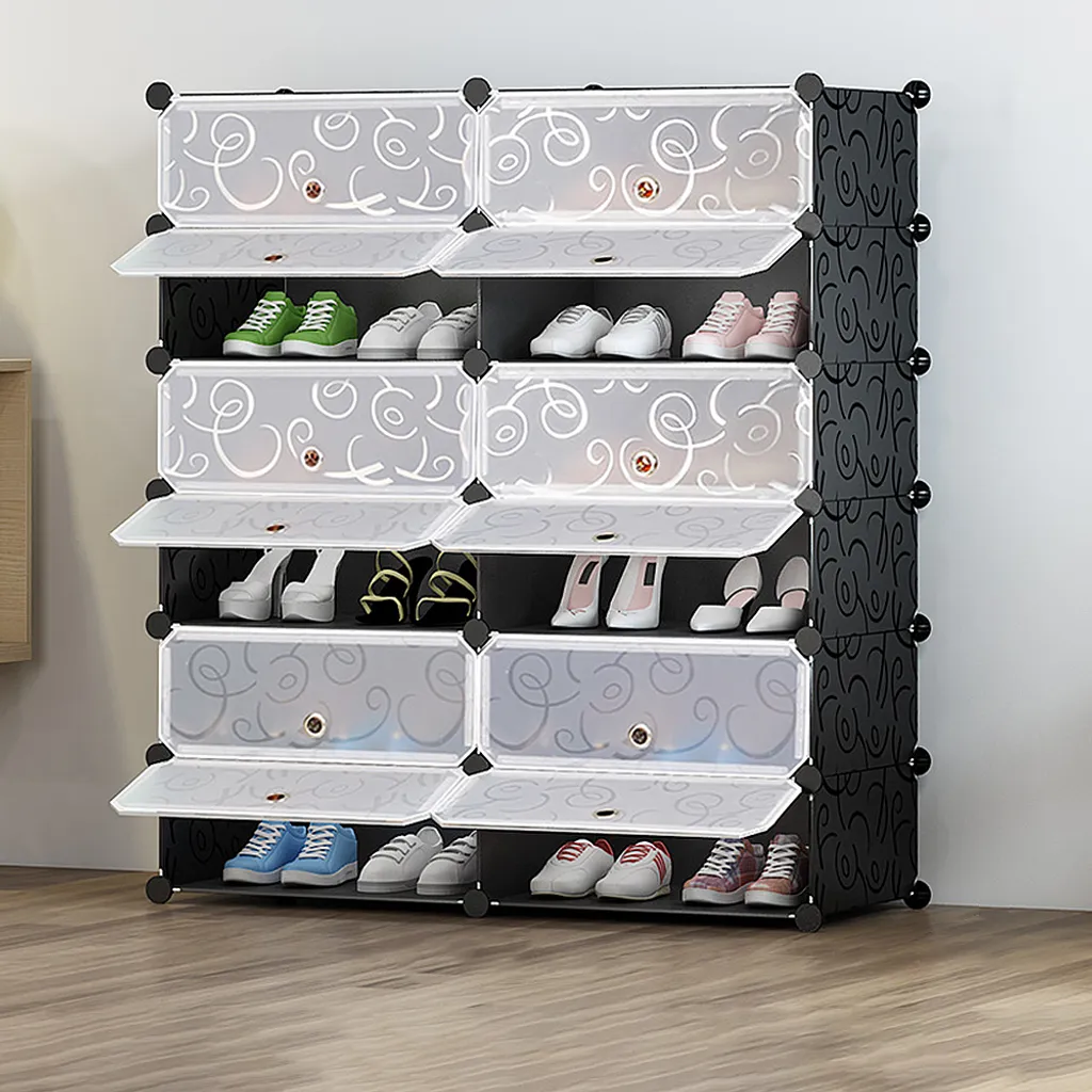 Armoire à chaussures modulaire DIY 90x36x105cm étagère emboîtable