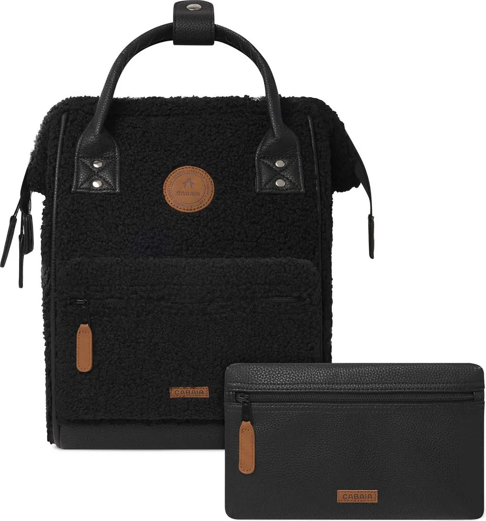CABAIA zaino per il tempo libero zaino con scomparto per laptop Adventurer Fleece Backpack 10L Dhaka nero