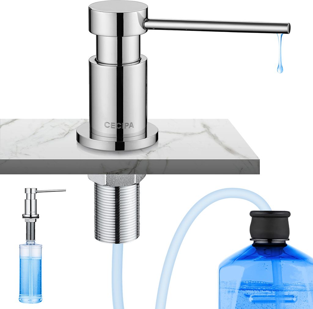 CECIPA 300ML Seifenspender Küche Einbau,Küchenspüle Chrom Produktbild 